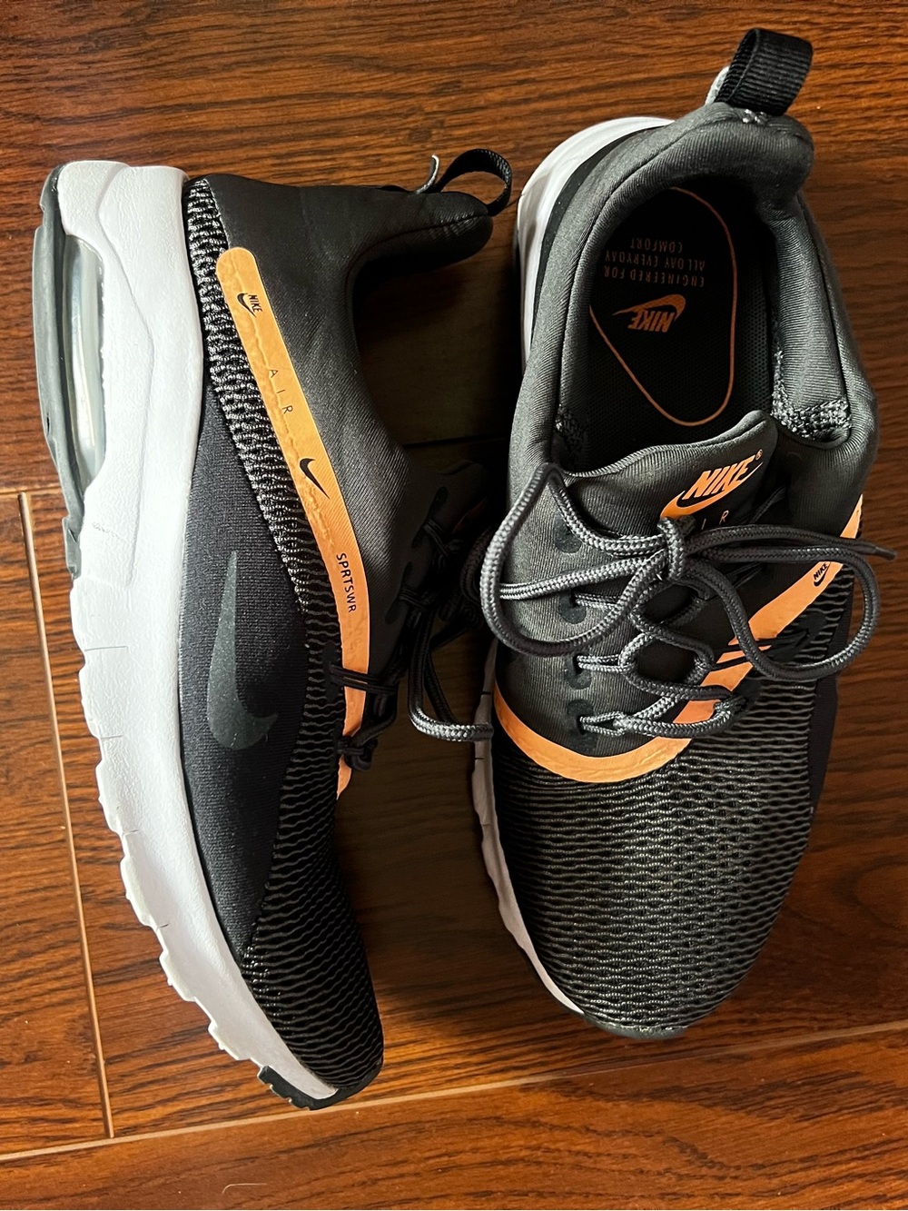 Nike Black & gray Sneakers with Orange Accents women’s size 6